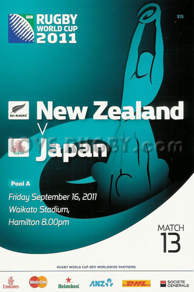 2011 New Zealand v Japan  Rugby Programme